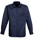 Navy Premier Long Sleeve Poplin Shirt Printsetters Custom Workwear Bristol